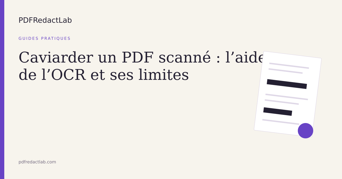 Caviarder un PDF scanné : l’aide de l’OCR et ses limites