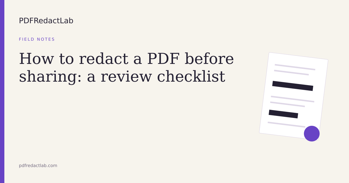 How to redact a PDF before sharing: a review checklist
